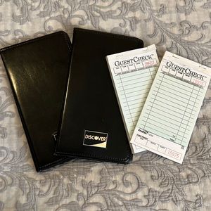Lot of 2 "Discover" Black Serving books, with receipts pads
